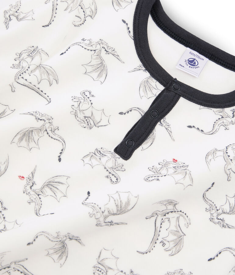 Boys' Velour Pyjamas white/multicolor