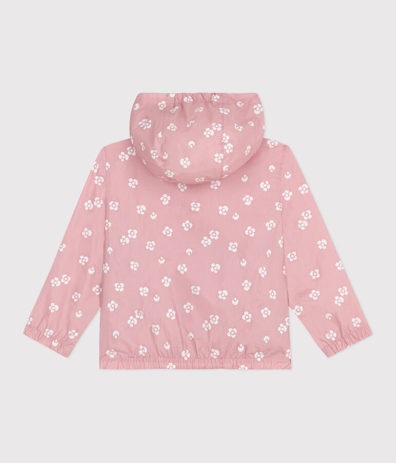 Children's floral windbreaker CHARME pink/MARSHMALLOW white