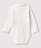 Babies' Organic Cotton Bodysuit with Collar MARSHMALLOW white