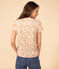 Women's Straight Round-Neck Cotton T-Shirt AVALANCHE white/MULTICO