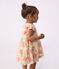 Babies' short-sleeved printed cotton dress white/multicolor
