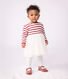 Babies' long-sleeved dress in two materials
