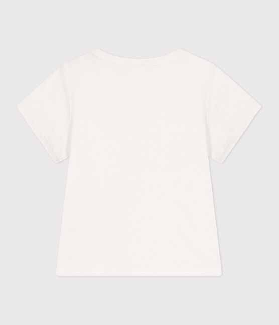 Children's plain short-sleeved cotton T-shirt MARSHMALLOW white