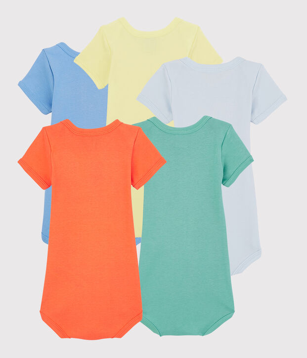 Babies' Short-Sleeved Fruit Pattern Bodysuit - 5-Pack multicolor