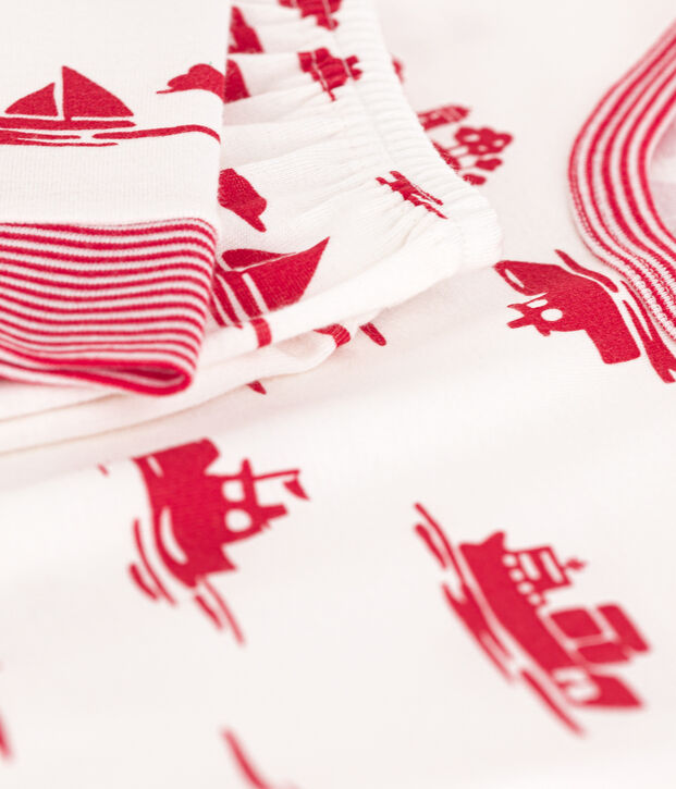 Children's Unisex Snugfit Cotton Pyjamas white/red