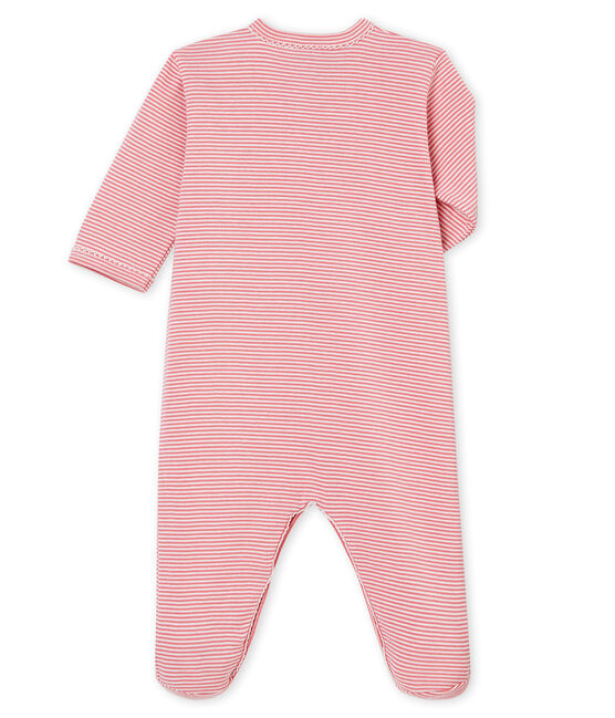 Baby girl's sleepsuit CHEEK pink/MARSHMALLOW white