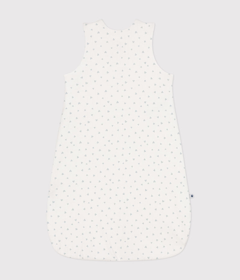 Babies' cotton TOG 1.5 sleeping bag white/blue