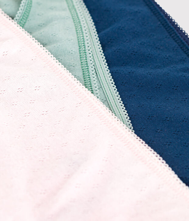 Women's plain cotton pants - 3-Pack multicolor