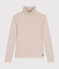 Women's Iconic roll neck cotton T-shirt AVALANCHE white/MULTICO