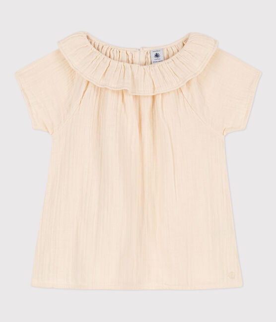 Girls' Cotton Gauze Blouse AVALANCHE Ecru