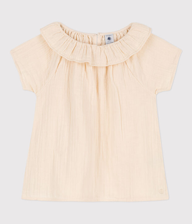 Girls' Cotton Gauze Blouse Ecru