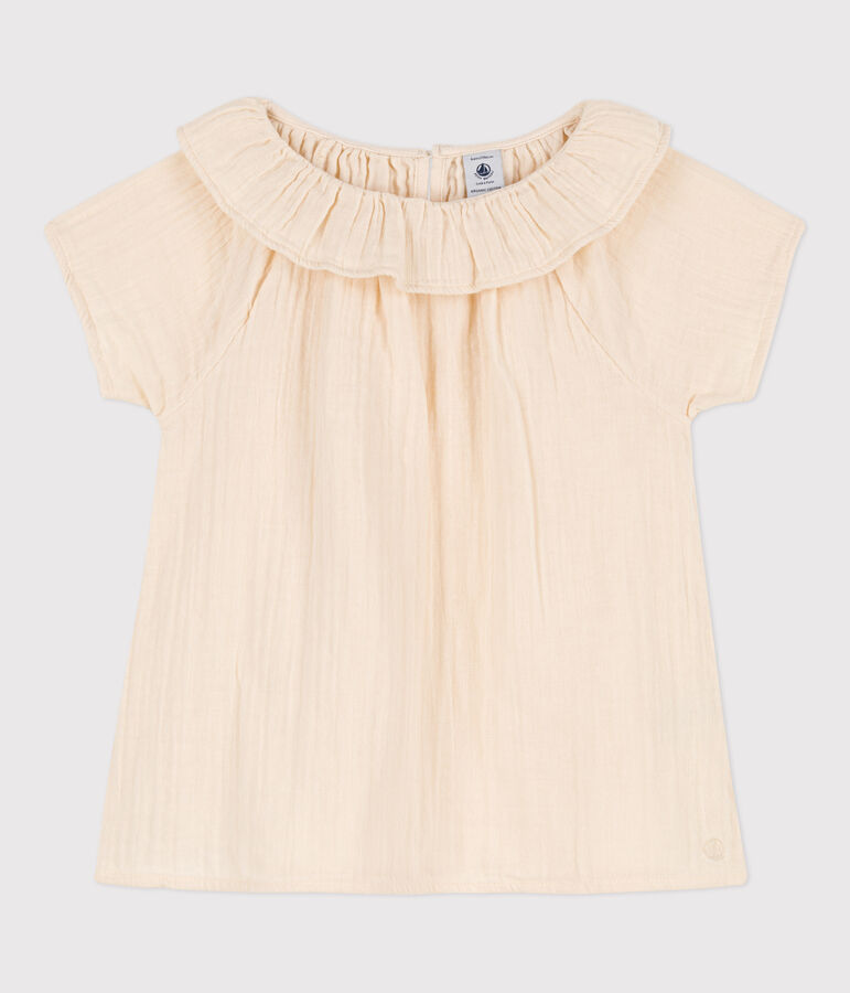 Girls' Cotton Gauze Blouse Ecru