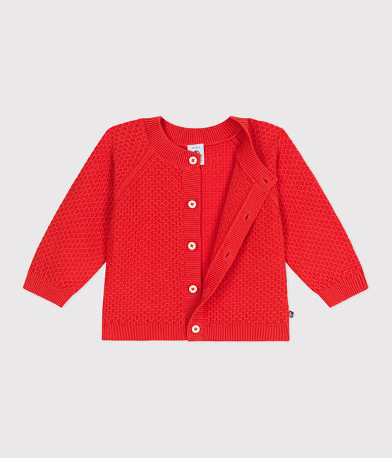 Babies' cotton cardigan in a decorative stitch SPICY