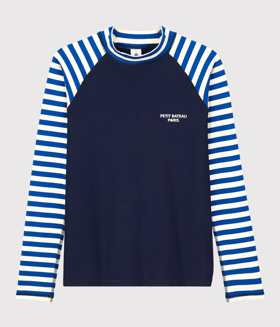 Women's UV Proof Swimming T-Shirt SURF blue/MARSHMALLOW white