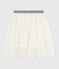 Girls' plain sequinned tulle skirt MILK Ecru