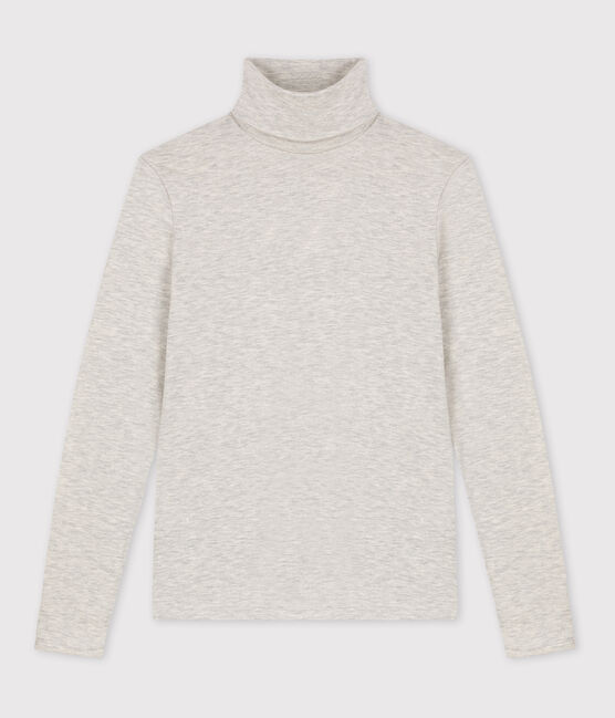 Women's Warm Iconic Roll Neck T-Shirt BELUGA CHINE grey