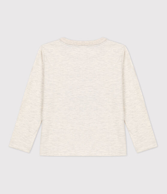 Boys' Long-Sleeved Cotton T-Shirt MONTELIMAR CHINE beige