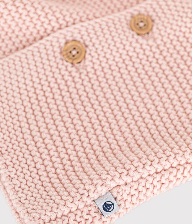 Babies' Moss Stitch Knit Cardigan pink