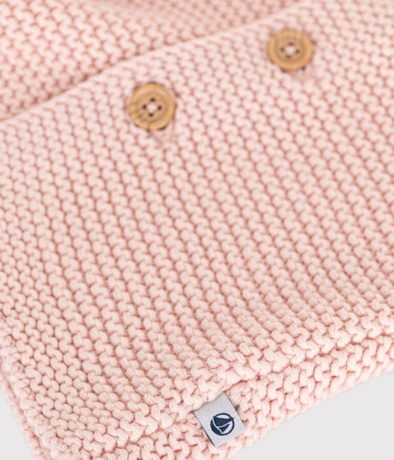 Babies' Moss Stitch Knit Cardigan SALINE pink