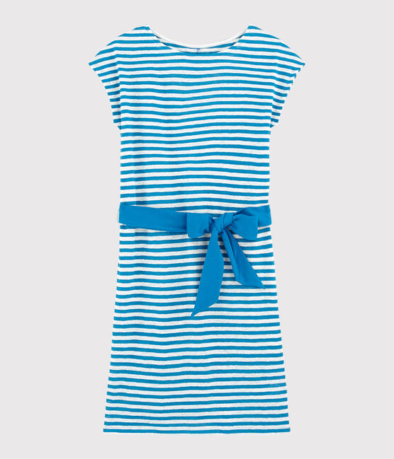 Women's Striped Linen Dress MYKONOS blue/MARSHMALLOW white