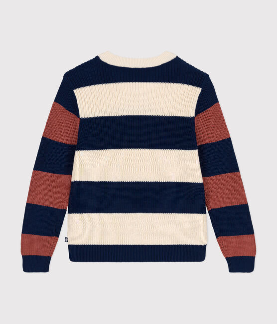 Women's Striped Cotton Pullover AVALANCHE white/MULTICO