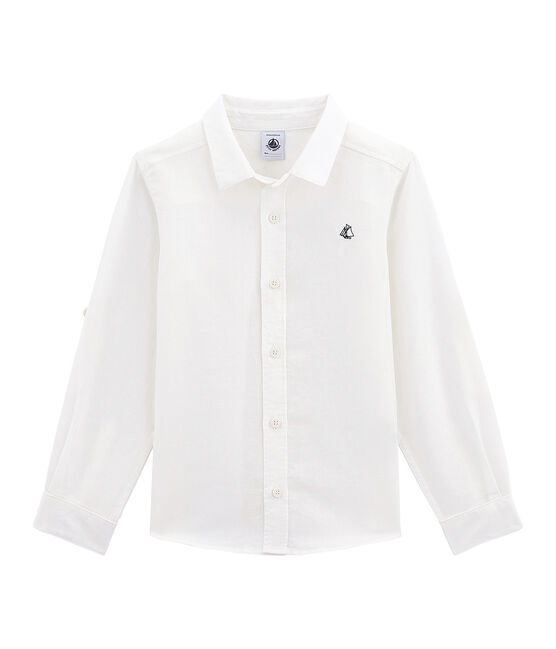 Boys' shirt in linen and cotton LAIT white
