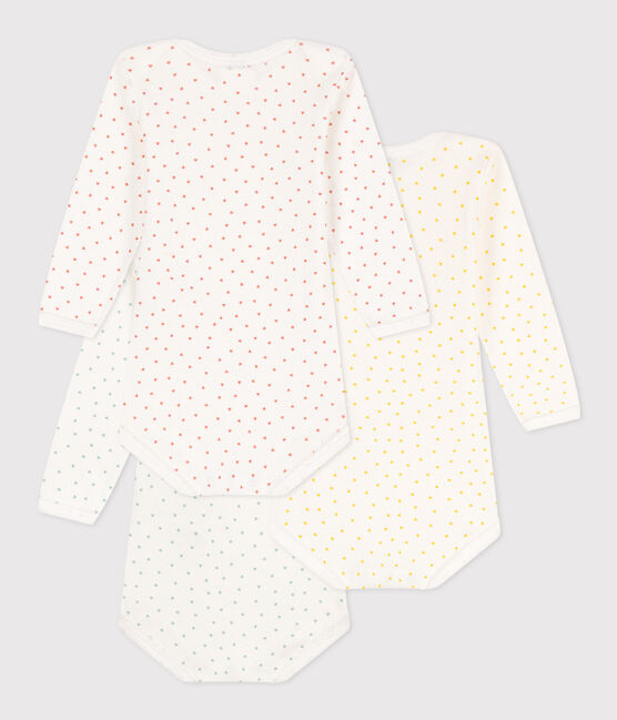 Babies' Heart Patterned Long-Sleeved Cotton Bodysuits - 3-Pack variante 1