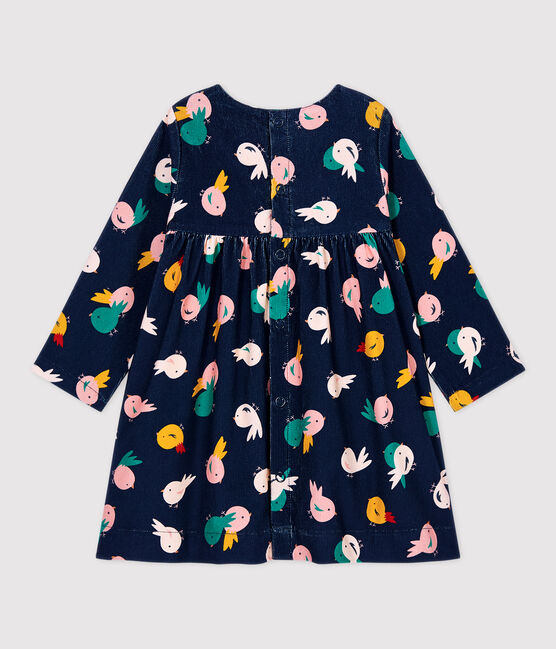 Babies' Velour Dress SMOKING blue/MULTICO white