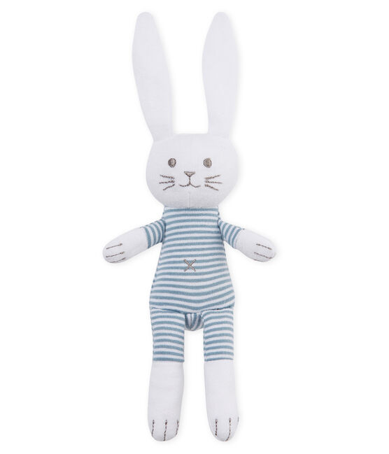 Babies' Jersey Bunny Comforter FONTAINE blue/MARSHMALLOW white