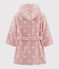 Girls' Heart Terry Bathrobe CHARME pink/MARSHMALLOW white