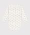 Babies' long-sleeved cotton wrapover bodysuit MARSHMALLOW white/HERBIER