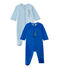 Set of 2 baby girl's velour sleepsuits . white