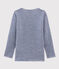 Unisex Pinstriped Long-Sleeved Wool/Cotton T-Shirt MEDIEVAL blue/MARSHMALLOW white