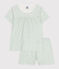 Children's floral print short cotton pyjamas MARSHMALLOW /PAUL
