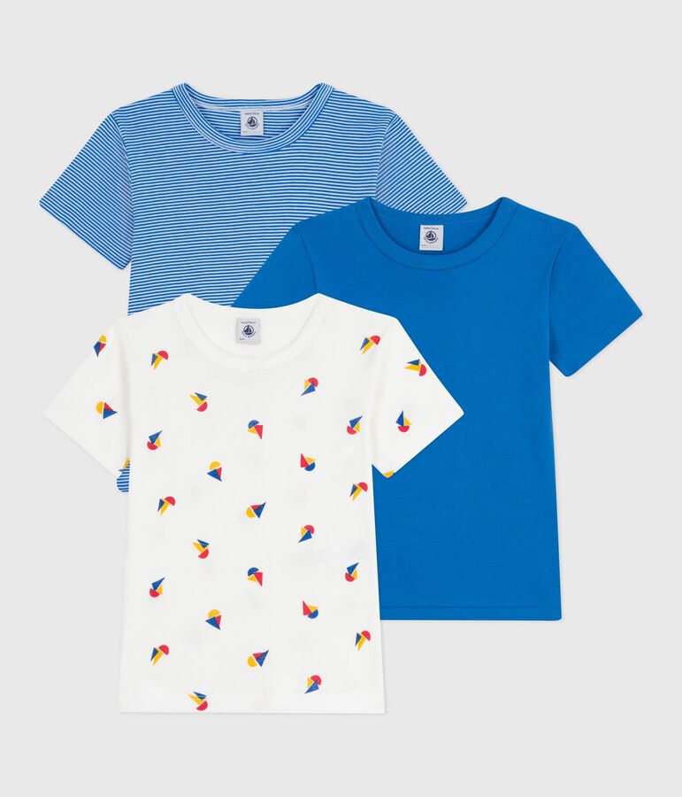 Pack of children's short-sleeved printed cotton T-shirts multicolor
