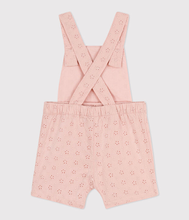 Babies' English embroidery Dungaree Shorts pink