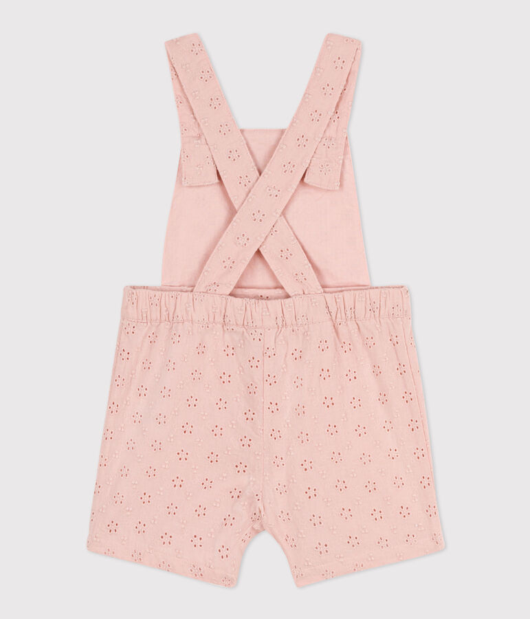 Babies' English embroidery Dungaree Shorts pink
