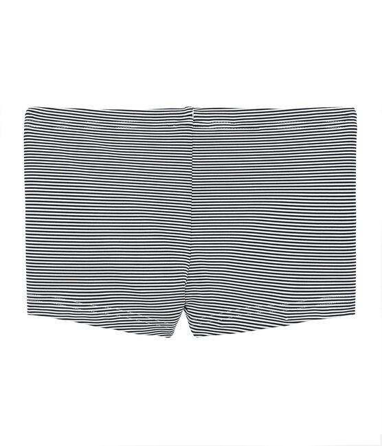Boys' Pinstriped Swimming Trunks ABYSSE blue/LAIT white