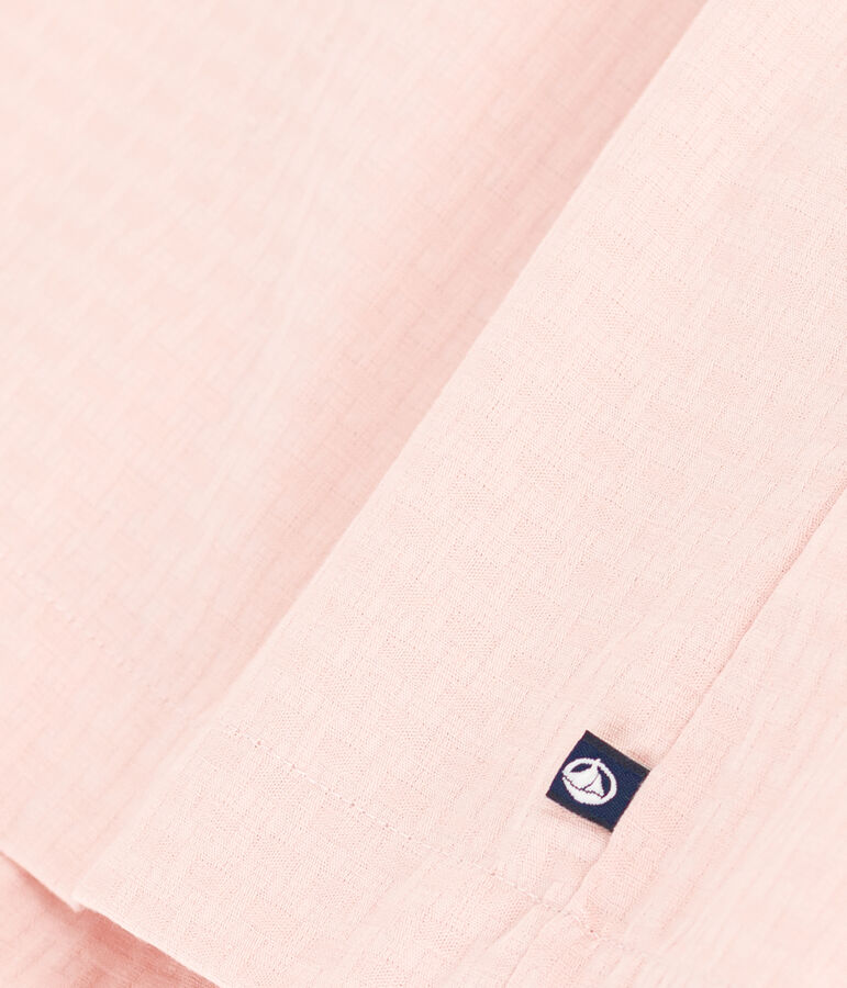 Girls' Sleeveless Textured Cotton Dress pink