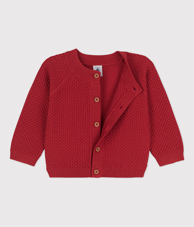 Babies' Cotton Knit Cardigan red
