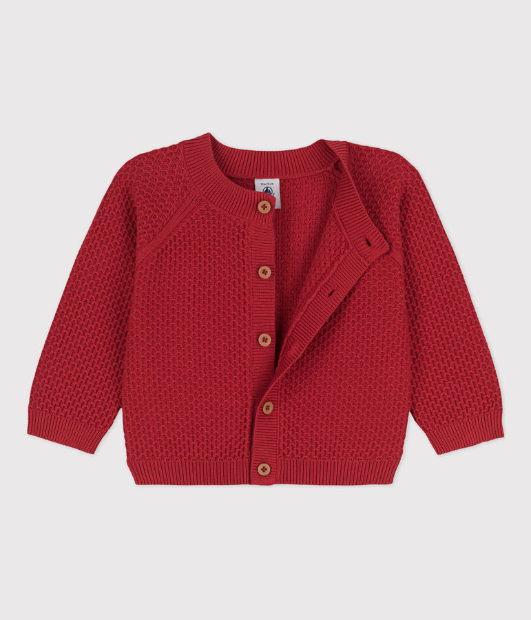 Babies' Cotton Knit Cardigan red