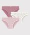 Pack of children's flower-patterned openwork cotton pants multicolor