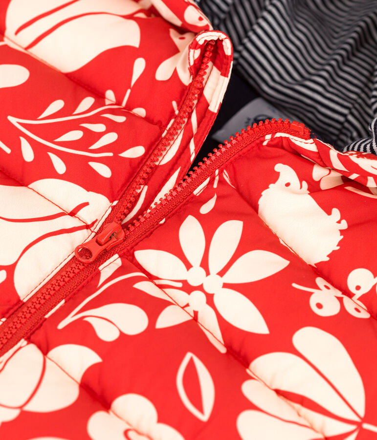 Babies' Recycled Patterned Parka orange/ecru