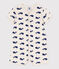 Babies' Cotton Navy Whale Playsuit MONTELIMAR beige/MEDIEVAL blue