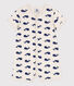 Babies' Cotton Navy Whale Playsuit