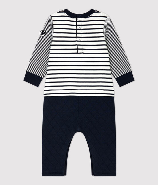 Babies' Iconic Jumpsuit MARSHMALLOW white/SMOKING blue