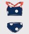 Girls' Two-Piece Spotted Swimsuit MEDIEVAL blue/MARSHMALLOW white