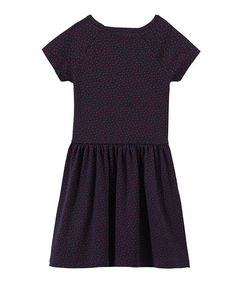 Girls' polka-dot dress blue/red