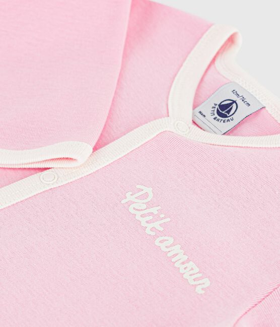 Babies' plain cotton pyjamas MARQUISE pink