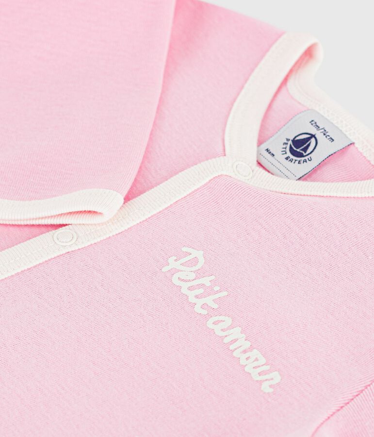 Babies' plain cotton pyjamas pink